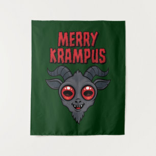 Creepy Cute Merry Krampus Tapestry