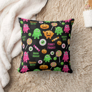 "Creepy Cute" Monsters and Halloween Fun Seamless Cushion