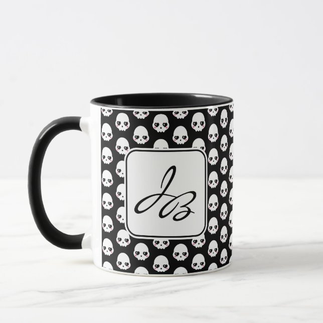 Creepy Cute Skulls initials Mug (Left)