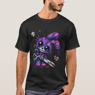 Creepy Cute Stitched Bunny Pastel Goth Girl Emo Go T-Shirt