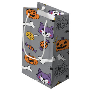 Creepy Cute Wolf And Spooky Pumpkins Small Gift Bag