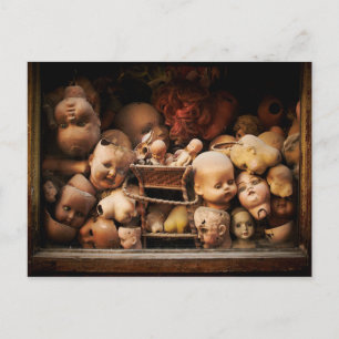 Creepy, Decapitated Doll Heads Postcard