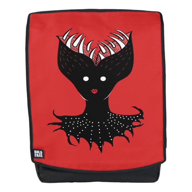 Creepy Demon Girl Dark Gothic Character With Teeth Backpack (Front)