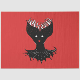 Creepy Demon Girl Dark Gothic Character With Teeth Tissue Paper