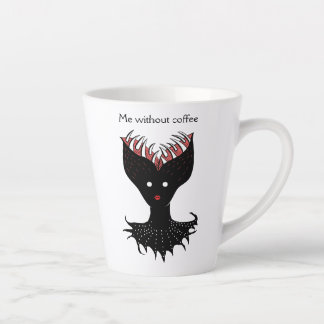 Creepy Demon Girl With Brain Teeth Gothic Funny Latte Mug