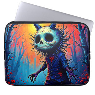 Creepy Demon in Spooky Woods Design Laptop Sleeve