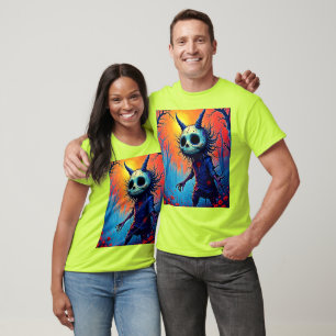 Creepy Demon in Spooky Woods Design T-Shirt
