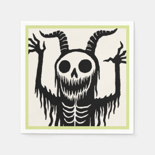 Creepy Devil Skull Halloween Napkin