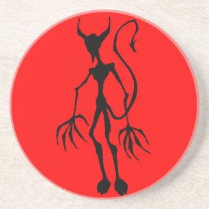 Creepy Devil Stick Figure Coaster