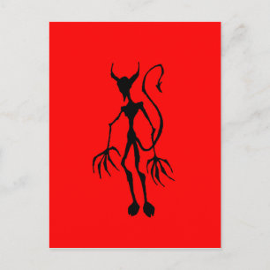 Creepy Devil Stick Figure Postcard