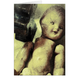 Creepy Doll Blank Inside Greeting Card