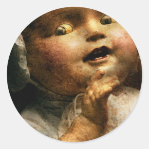 Creepy - Doll - Come play with me Classic Round Sticker