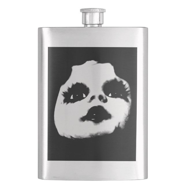 Creepy Doll Face COOL Hip Flask (Front)