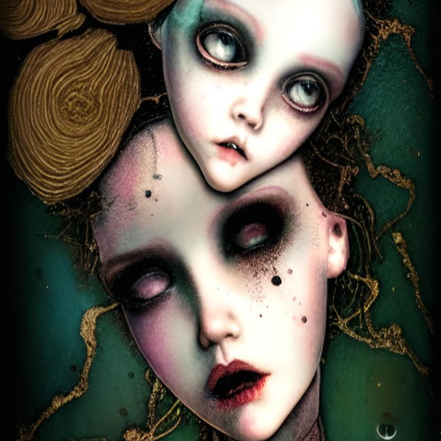 Creepy Doll Heads Horror Art Cushion (Creator Uploaded)