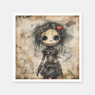 Creepy Doll with Heart in Hair Napkin