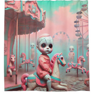 Creepy Dolls Shower Curtain