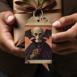 Creepy Dracula Halloween Favour Gift Tags