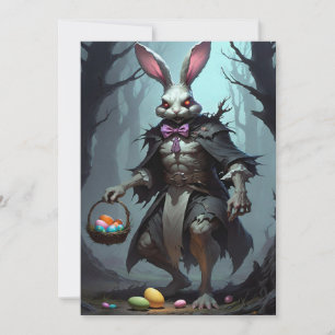 Creepy Easter Bunny Dark Fantasy Holiday Card