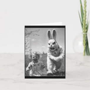 Creepy Easter Bunny Vintage Horror Style Graphic Card