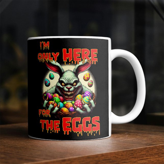 Creepy Easter Bunny with Colourful Easter Eggs Coffee Mug (Creator Uploaded)