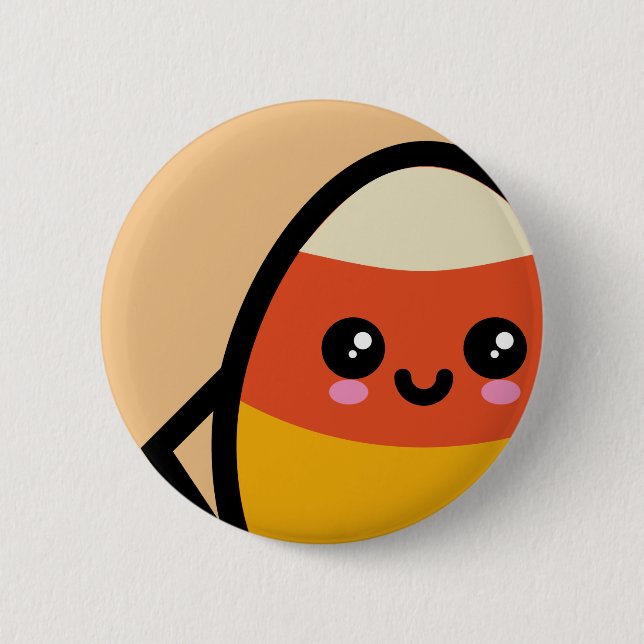 Creepy Egg Candy Corn - Halloween 6 Cm Round Badge (Front)