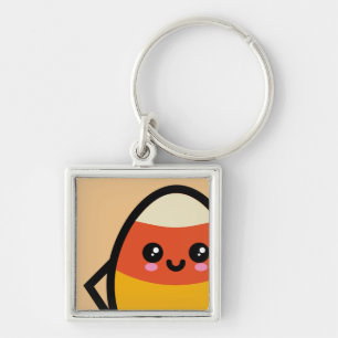 Creepy Egg Candy Corn - Halloween Key Ring