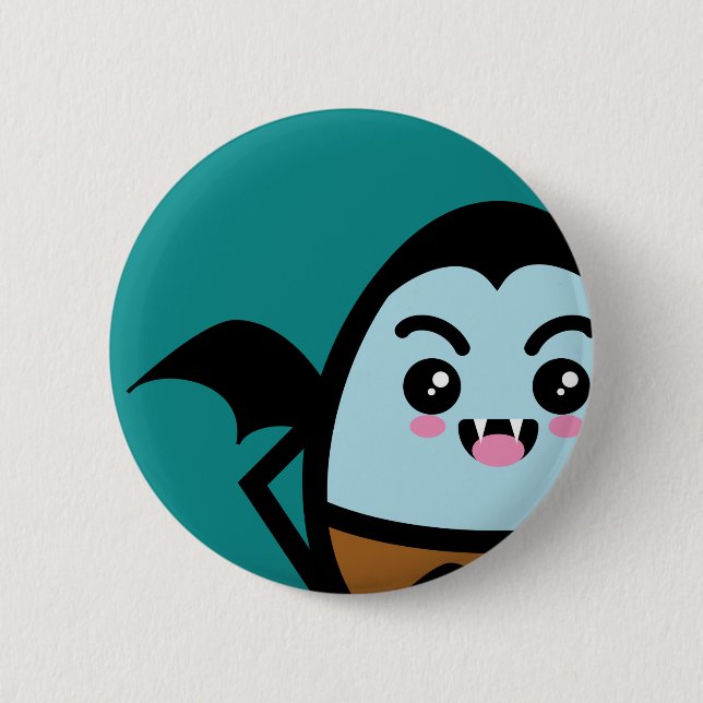 Creepy Egg Dracula - Halloween 6 Cm Round Badge (Front)