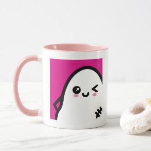 Creepy Egg Ghost Halloween   Add your name Mug