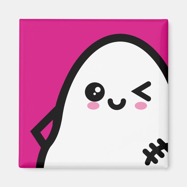 Creepy Egg Ghost - Halloween Magnet (Front)