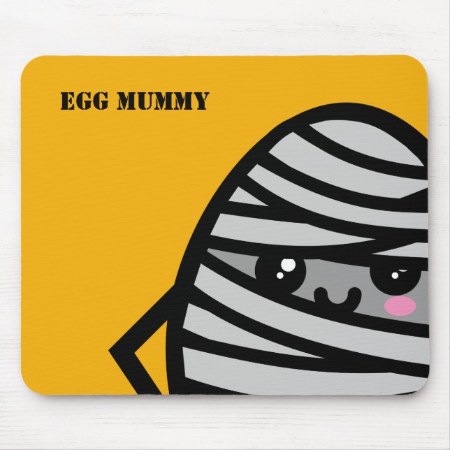 Creepy Egg Mummy Halloween | Add Your Name Mouse Mat (Front)