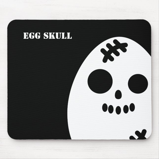 Creepy Egg Skull Halloween | Add Your Name Mouse Mat (Front)