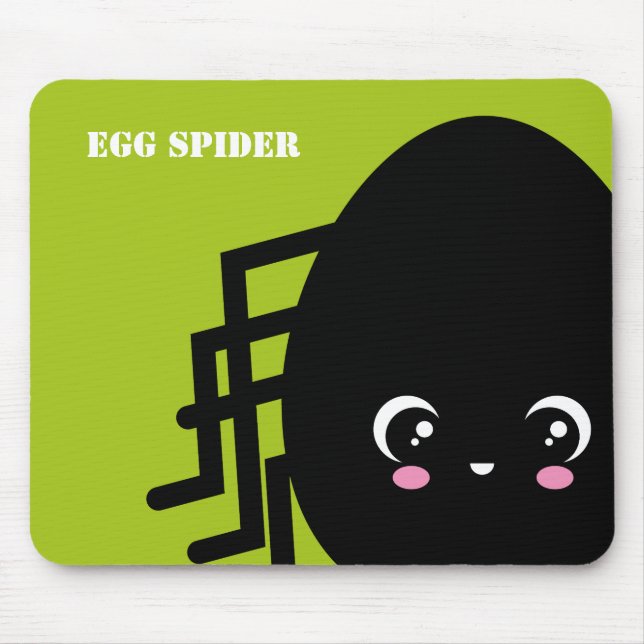 Creepy Egg Spider Halloween | Add Your Name Mouse Mat (Front)