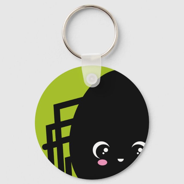 Creepy Egg Spider - Halloween Key Ring (Front)
