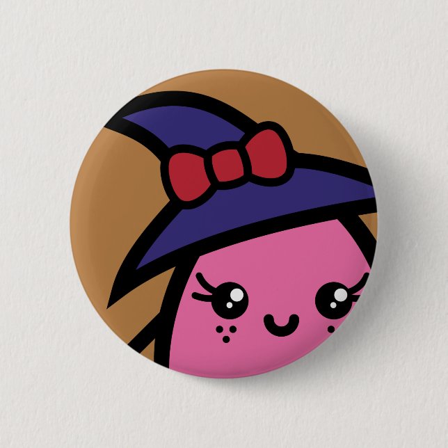 Creepy Egg Witch - Halloween 6 Cm Round Badge (Front)