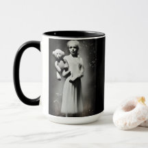 Creepy Ethereal Girl Holding Teddy Bear