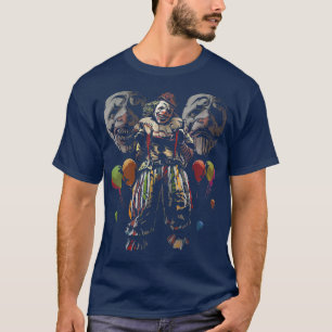 Creepy Evil Clown Balloons Horror Scary Halloween T-Shirt