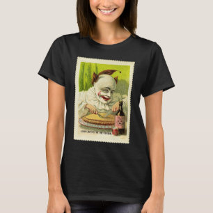 Creepy Evil Victorian Clown Christmas Greeting T-Shirt