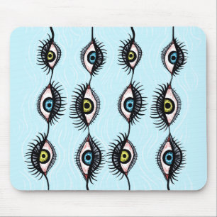 Creepy Eye Garlands Cool Surreal Weird Mouse Mat