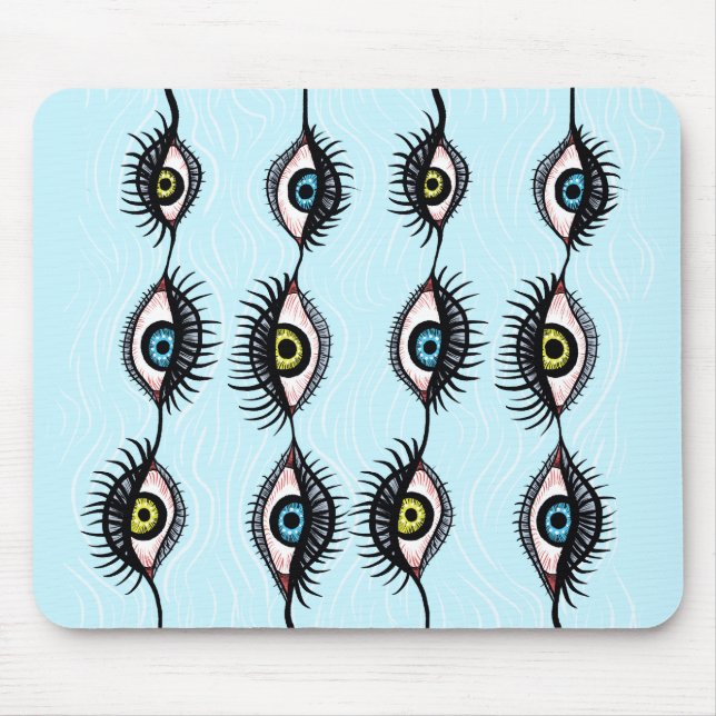 Creepy Eye Garlands Cool Surreal Weird Mouse Mat (Front)