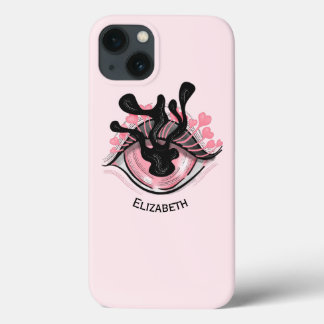 Creepy Eye Pink Cute Weird Goth Name iPhone 13 Case