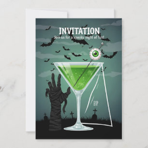 Creepy Eyeball Cocktail Halloween Party Card