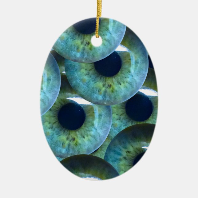 creepy eyeballs ceramic tree decoration (Front)