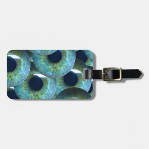 creepy eyeballs luggage tag