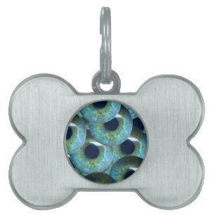 creepy eyeballs pet tag