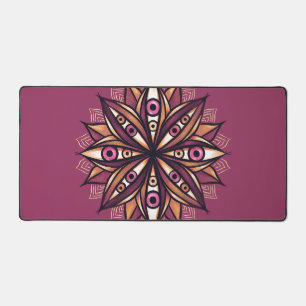 Creepy Eyes Psychedelic Flower Trippy Art Desk Mat