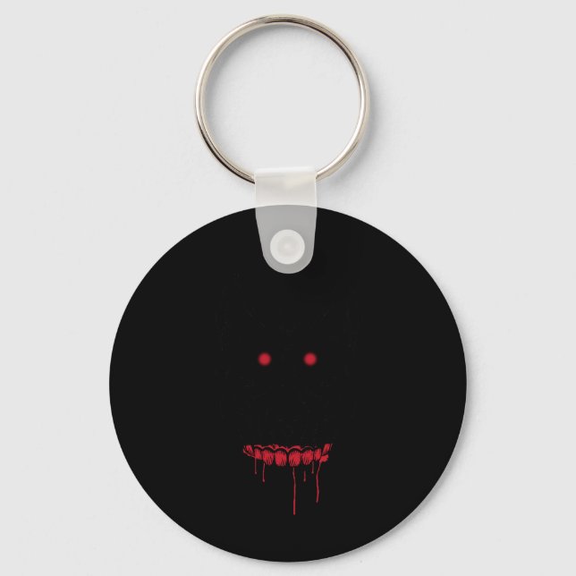 Creepy Eyes Skull With Teeth And Red Eyes Hallowee Key Ring (Front)
