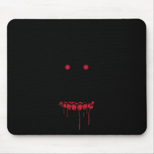 Creepy Eyes Skull With Teeth And Red Eyes Hallowee Mouse Mat