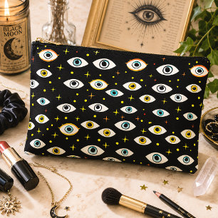 Creepy Eyes Witchy Occult Gothic Accessory Pouch