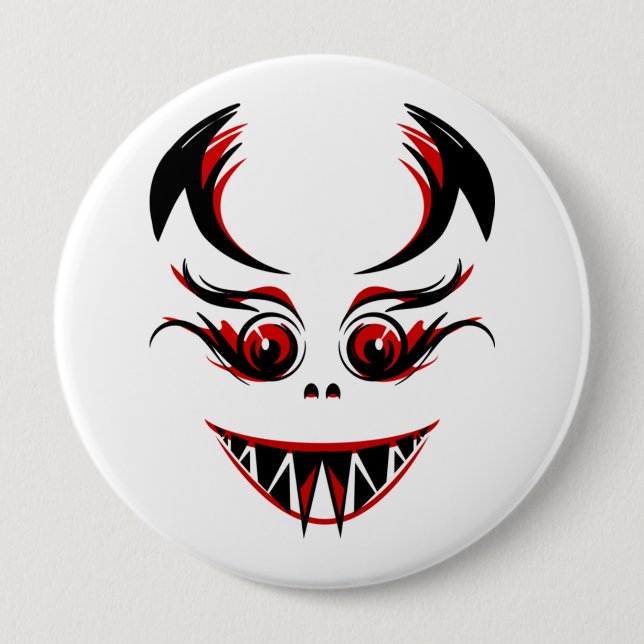 Creepy Face 10 Cm Round Badge (Front)