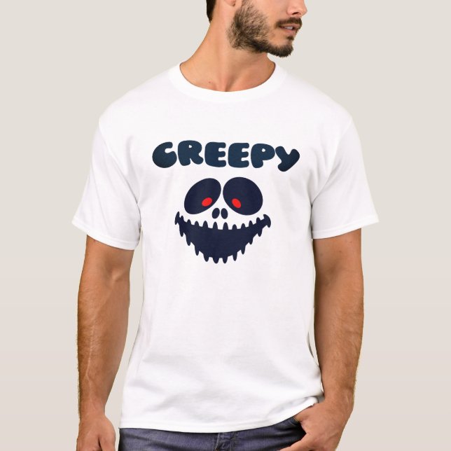 Creepy Face Halloween Party for men  T-Shirt (Front)